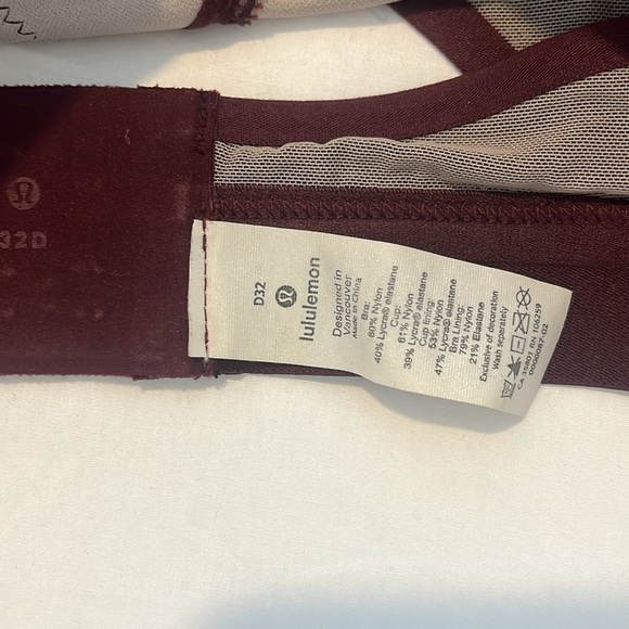 Lululemon Awake to Lace Bra in Garnet / Barely Beige - Picture 4 of 5